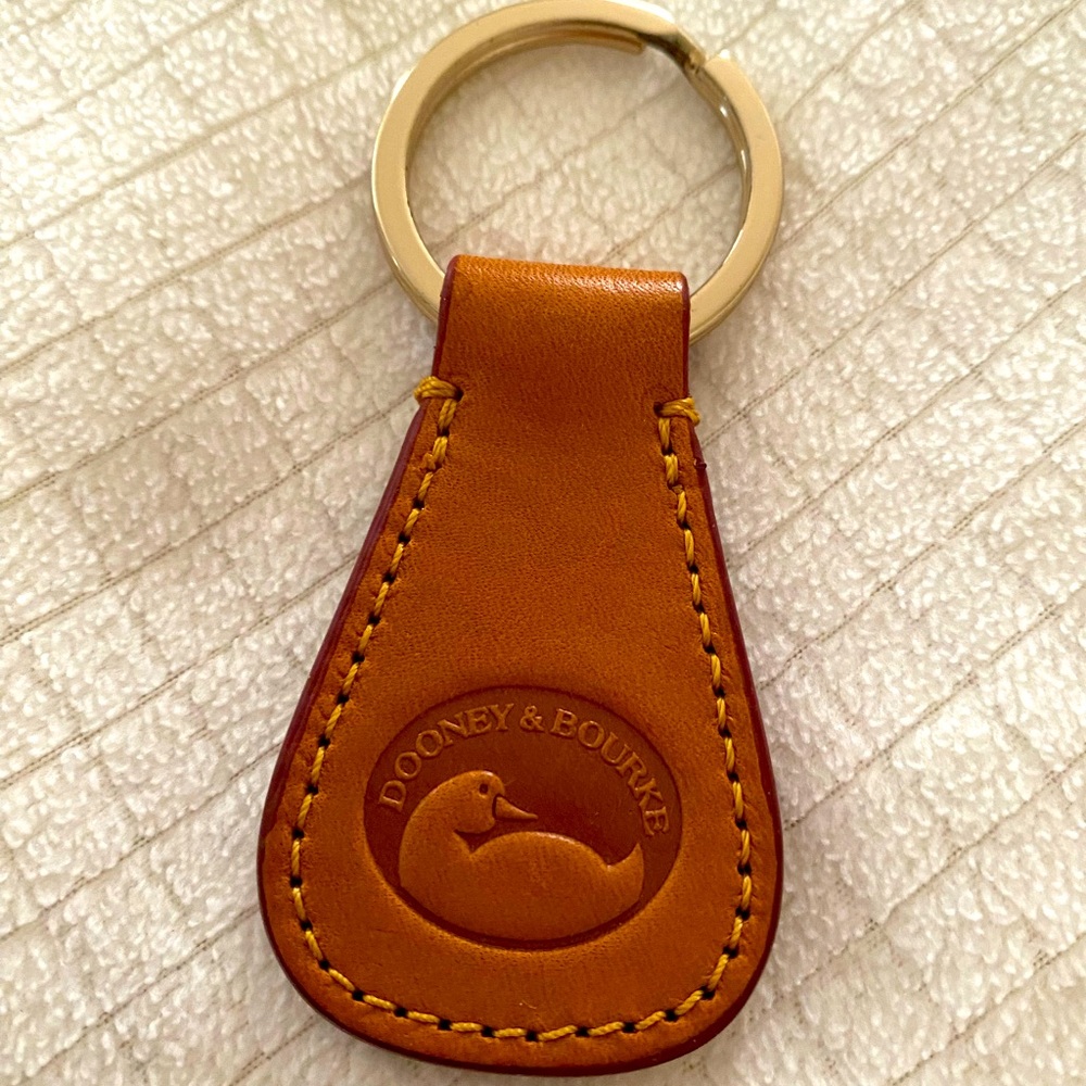 New, authentic Dooney & Bourke genuine leather keychain